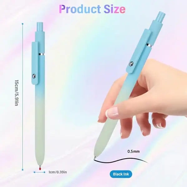 5 Pcs Gel Ink Pens, 0.7mm Medium Tip Black Ink Roller Ball Pens