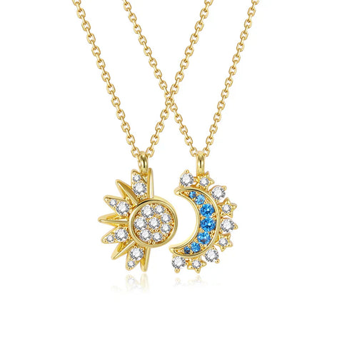 SUN AND MOON NECKLACE SET