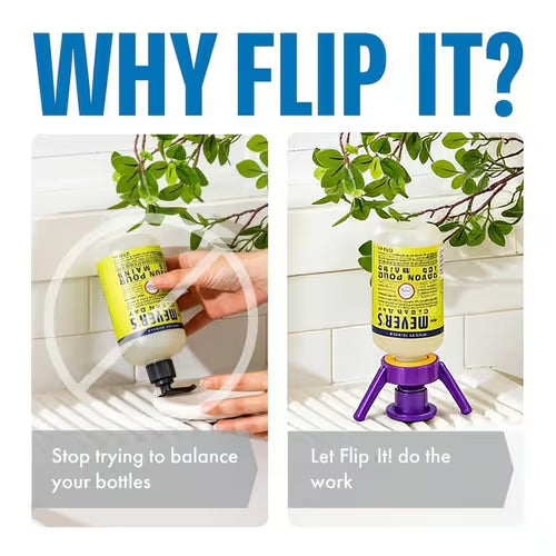 ✅ Flip & Flow! Bottle Emptying Caps 💧 - 3 Bottle Pack - Comes with Adapters for Any Screw Cap Size 🎯