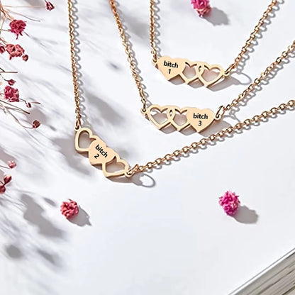 For Friend -You're My Favorite Bitch Heart Set Bracelet