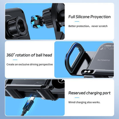 15W Wireless Charging Car Mount for Phones – 90° Rotation, Stable & Adjustable