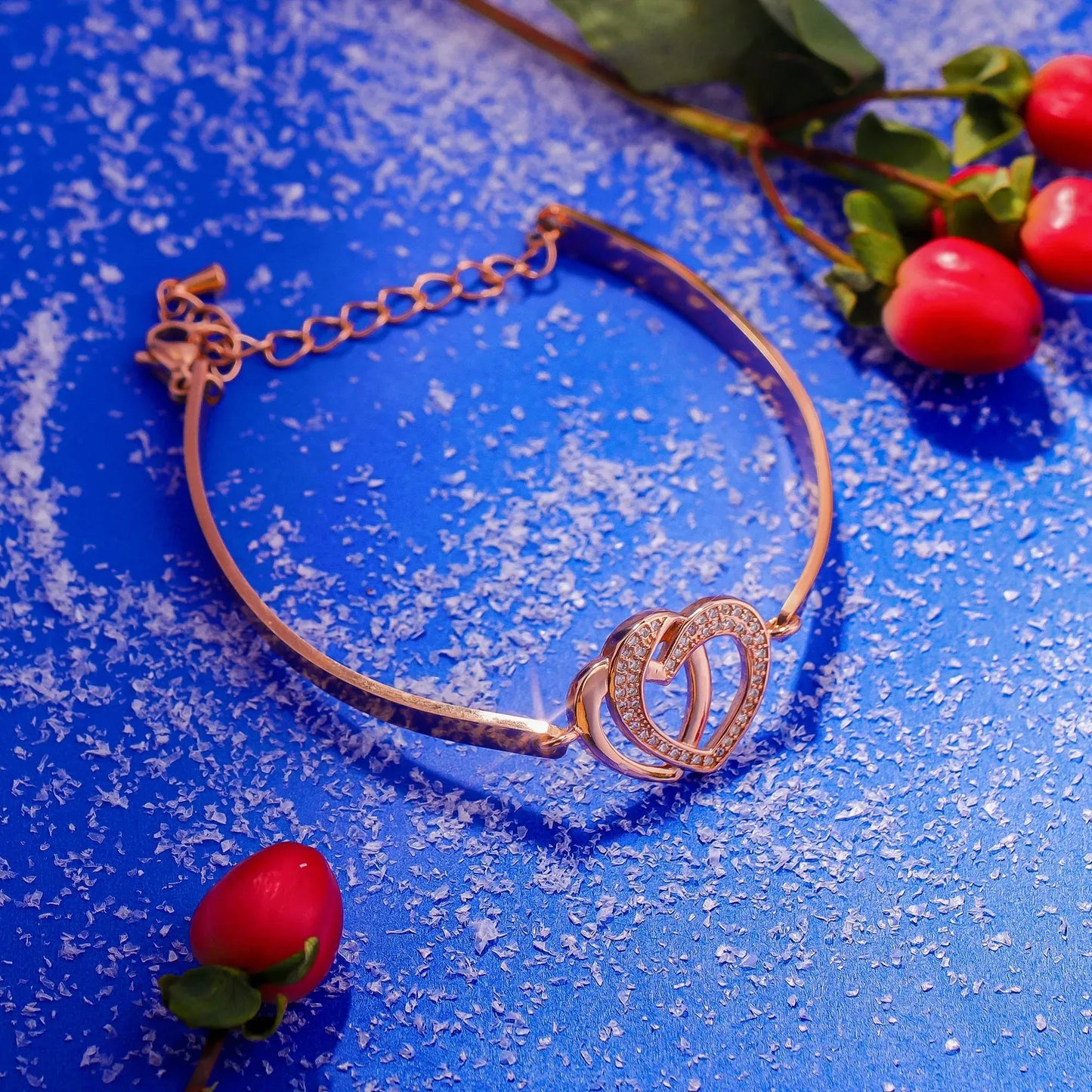 Mother & Daughter Forever Linked Together Double Heart Bracelet