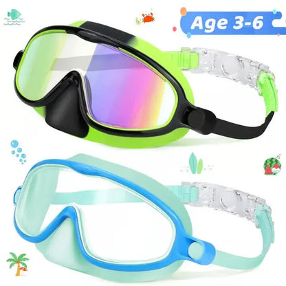 HD children's large frame waterproof and anti-fog swimming goggles