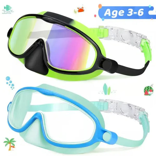 HD children's large frame waterproof and anti-fog swimming goggles
