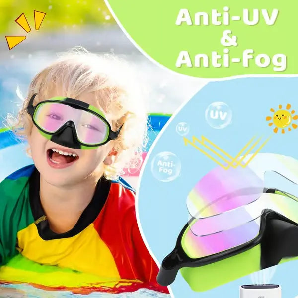 HD children's large frame waterproof and anti-fog swimming goggles