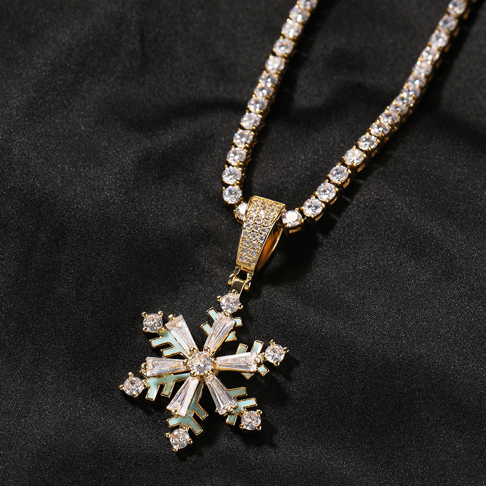 Luminous Spinning Snowflake Necklace