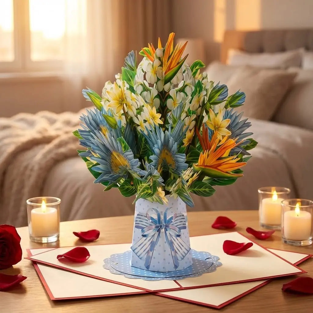 💌 Forever-Blooming 3D Flower Pop-Up Card– Personalized Love Message & Everlasting Bloom