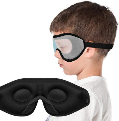 3D Sleep Mask for Kids, Light Block Sleeping Blindfold Memory Foam Contoured Eye Mask for Sleep, Adjustable Strap Eye Cover and Travel Sleep Mask for Boys Girls