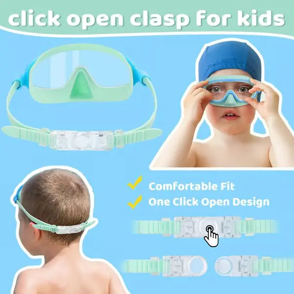 HD children's large frame waterproof and anti-fog swimming goggles