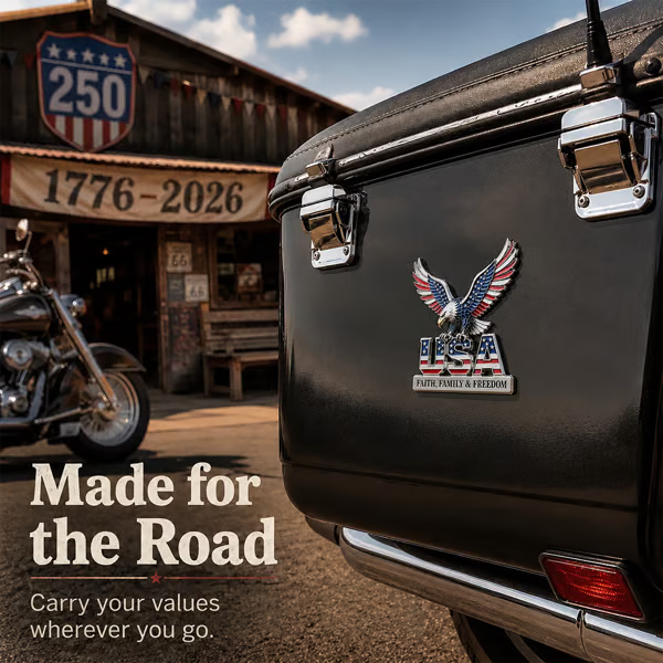 ★USA Faith, Family & Freedom★ Metal Emblem
