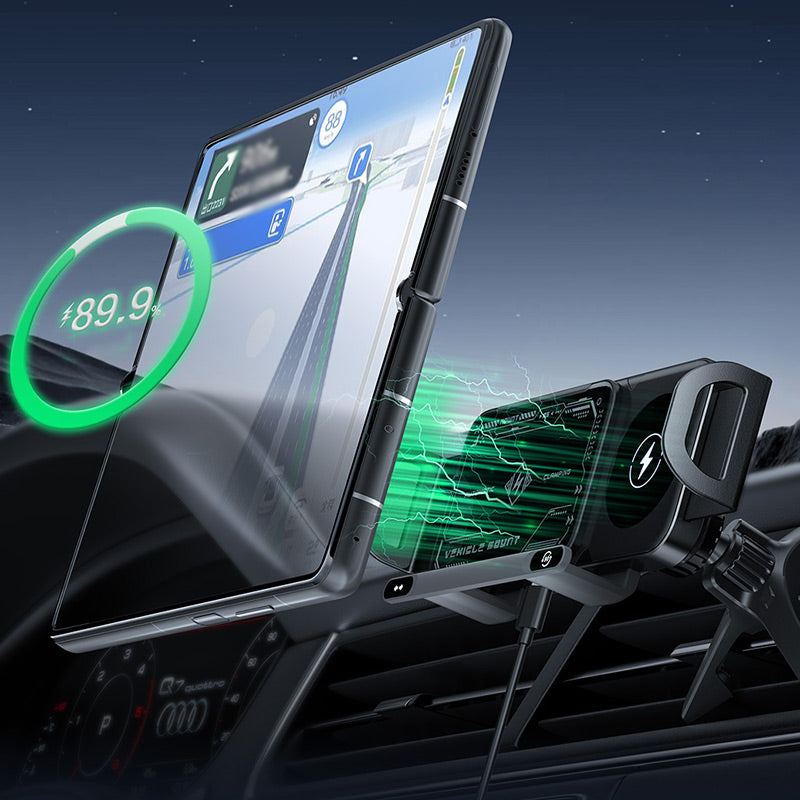 15W Wireless Charging Car Mount for Phones – 90° Rotation, Stable & Adjustable