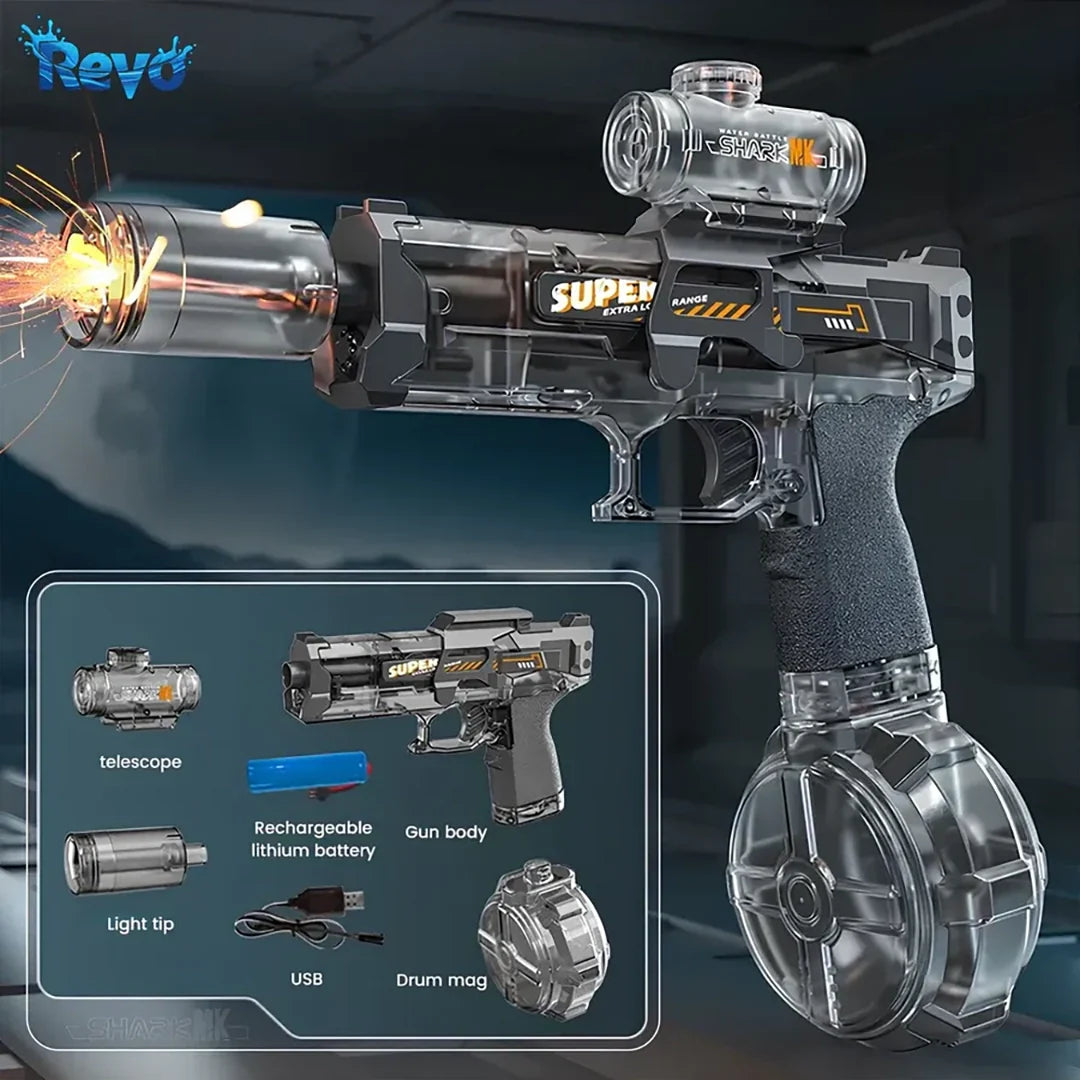 Electric Water Blaster with Flame Effect