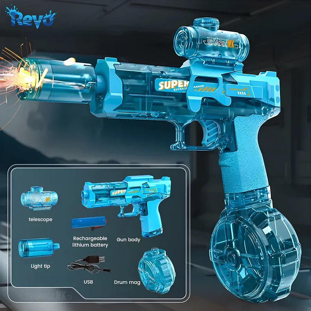 Electric Water Blaster with Flame Effect
