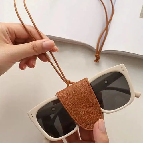 Magnetic Leather Sunglass Necklace Clip