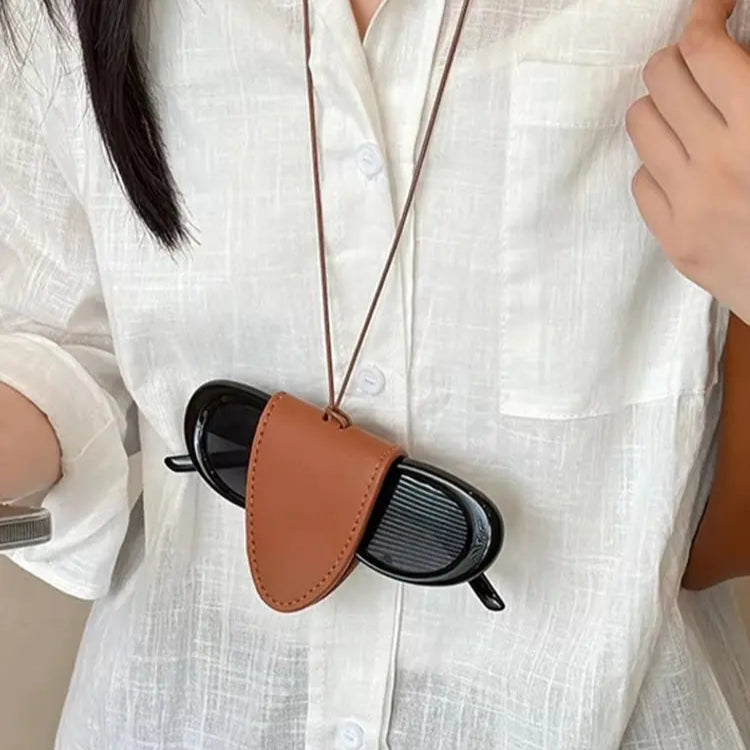 Magnetic Leather Sunglass Necklace Clip