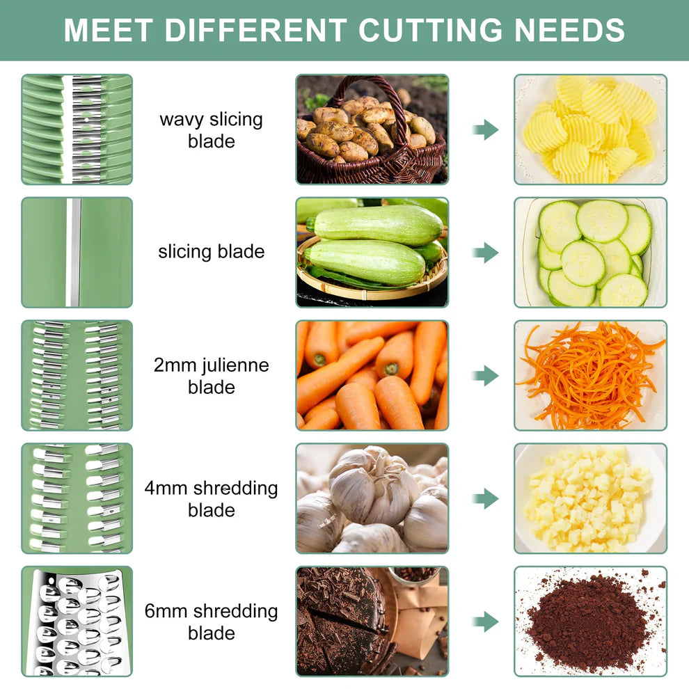 5 in 1 Rotary Cheese Grater Vegetable Slicer