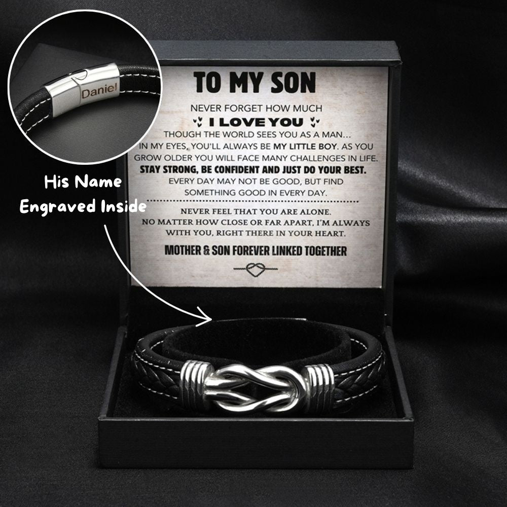 Gift for Dad- Infinity bracelet engraved with name