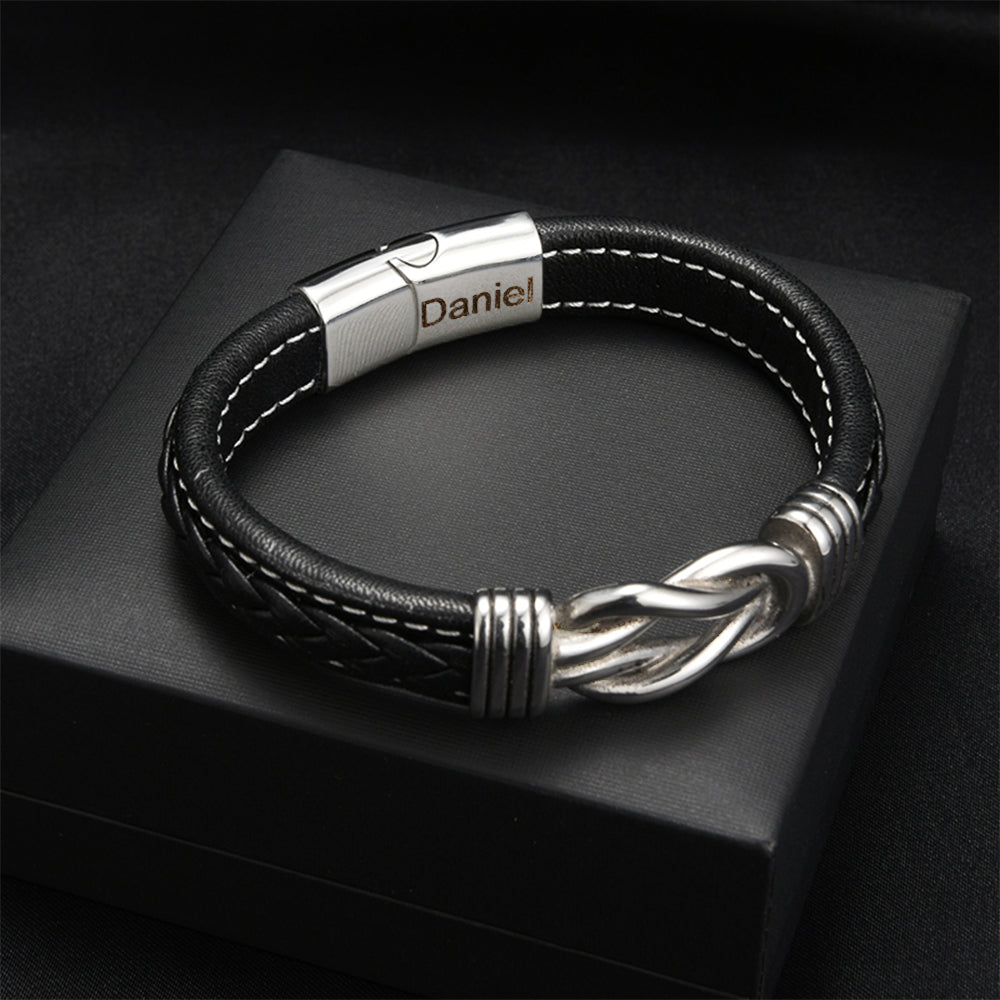 Gift for Dad- Infinity bracelet engraved with name