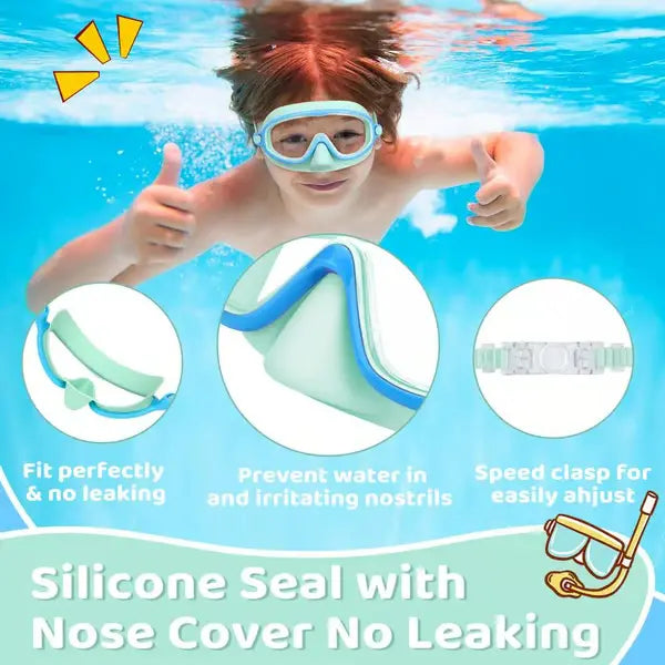 HD children's large frame waterproof and anti-fog swimming goggles
