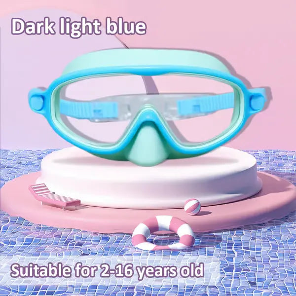HD children's large frame waterproof and anti-fog swimming goggles