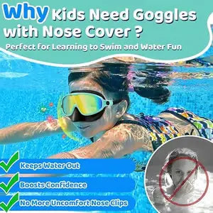 HD children's large frame waterproof and anti-fog swimming goggles