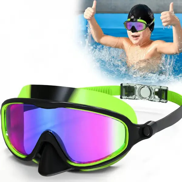 HD children's large frame waterproof and anti-fog swimming goggles