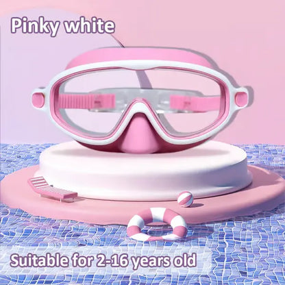 HD children's large frame waterproof and anti-fog swimming goggles