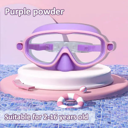 HD children's large frame waterproof and anti-fog swimming goggles