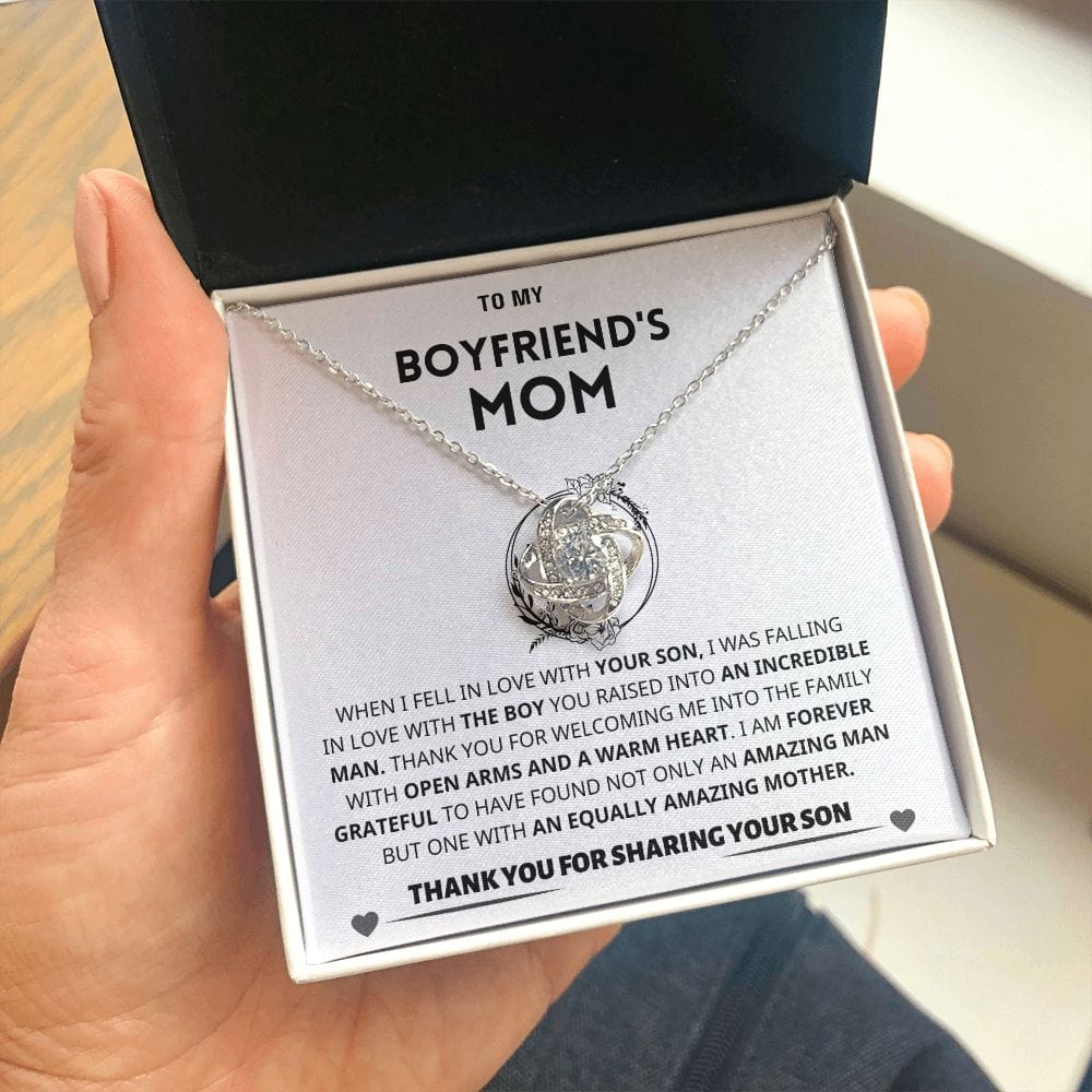 Boyfriend's Mom Gift, "Forever Grateful," Knot Necklace