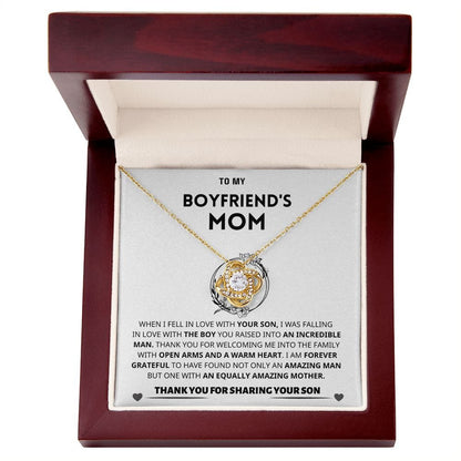 Boyfriend's Mom Gift, "Forever Grateful," Knot Necklace