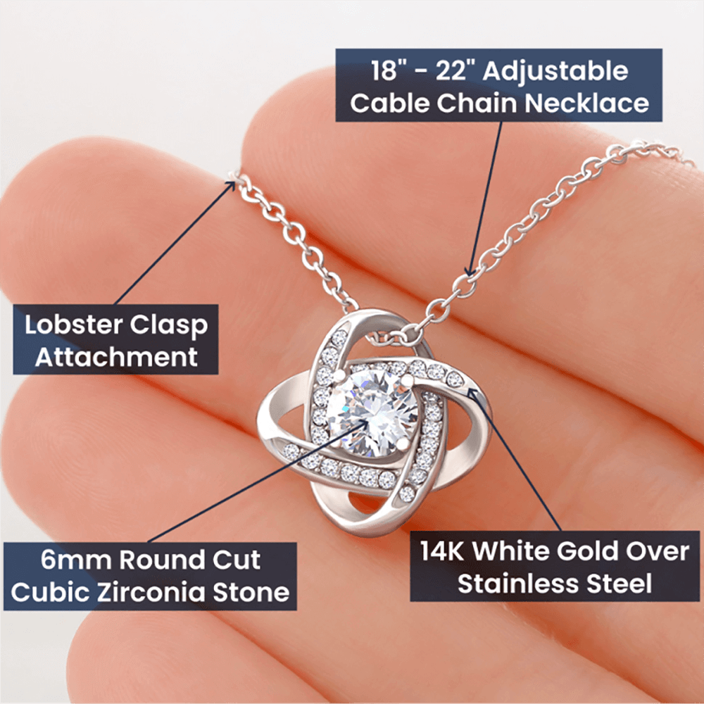 Boyfriend's Mom Gift, "Forever Grateful," Knot Necklace